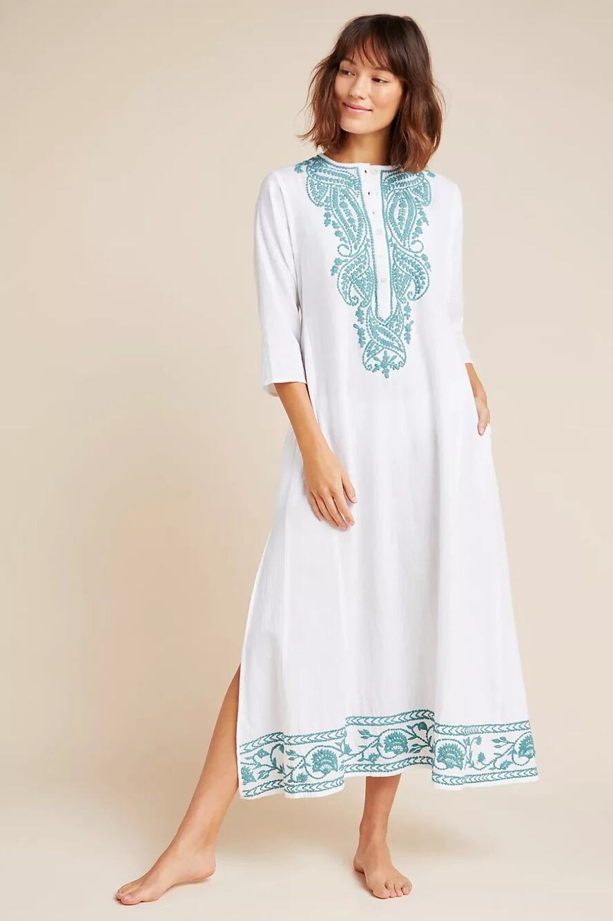 Roller Rabbit Koma Embroidered Caftan Small